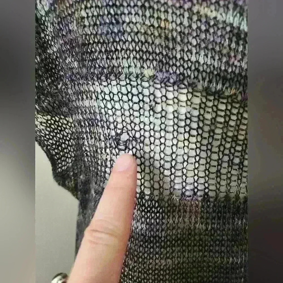 Pico Vela Bamboo Blend Knit Dress Multi-Woven Deep V-Neck Mini Dress - Picture 6 of 9